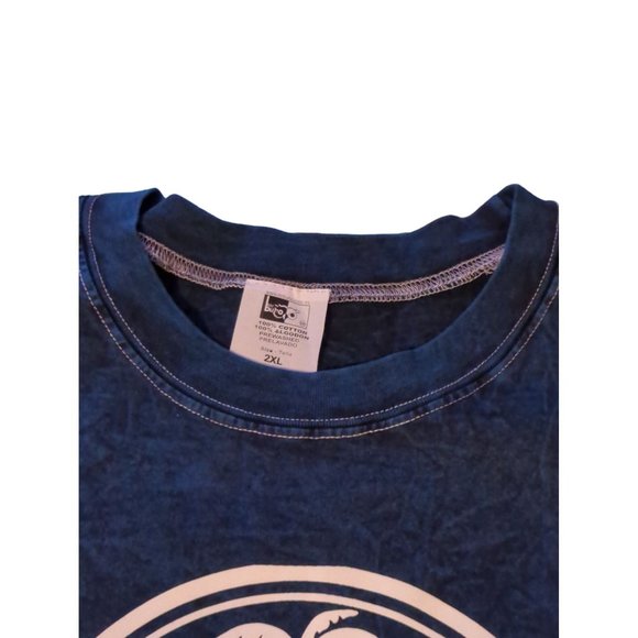 Mens Mr. Buho Riviera Maya Mexico Blue White SS 100% Cotton 2XL Palm Trees - Picture 3 of 6